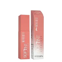 Блеск тинт для губ Neverti Soft Tint Lipgloss (NP802), 001 Розово-коричневый