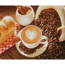 Алмазна мозаїка Strateg ПРЕМІУМ Кава з любов'ю 30х40 см HX212
