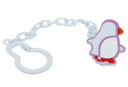 Цепочка для пустышки Курносики Пингвин, с клипсой, голубой (7090 гол)
