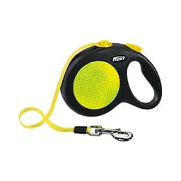 Повідець-рулетка Flexi з стрічкою New Neon L 5 м / 50 кг жовтий