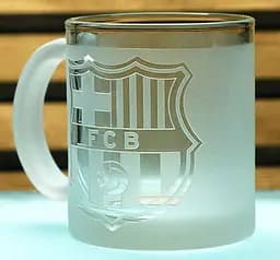 Скляна чашка 320 мл Barcelona з гравіюванням подарунок для фаната ФК Барселона футбольна кружка - мініатюра 3