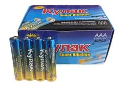 Батарейка КУЛАК ALKALINE ААА LR03 в упак40шт., shrink 2шт, цена за shrink