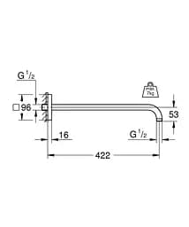 Душовий кронштейн 422 мм Grohe Rainshower 26145000 Хром - мініатюра 2