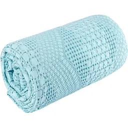 Простыня-покрывало вафельное HomeBrand Пике, хлопок, 220х160 см, голубая (2419)