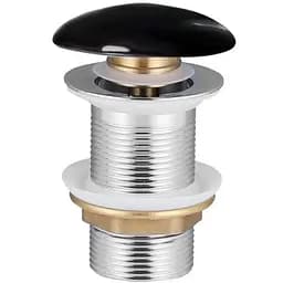 Донний клапан click-clack з чорною керамічною кришкою, латунь, 1 1/4 Volle 90-00-77Bl, Чорний