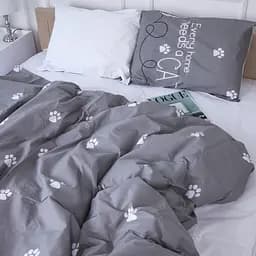 Простирадло MirSon Бязь 17-4737 Cat's paws 200x220 см біле (2200008926656) - мініатюра 2