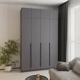 Шафа 4-дверна з антресоллю MebelStar Оскар ДСП BL-B, 4 додаткові полиці 160x52x260 см Антрацит (MBS-5040)