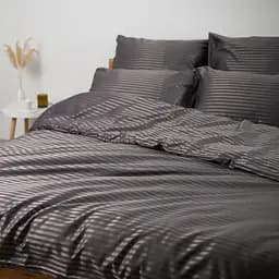 Комплект постільної білизни ТЕП Страйп сатин Graphite євро (2-04120_28493)