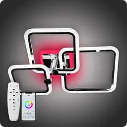 Люстра світлодіодна 517 Dlight 3color з пультом 65 Вт Хром (02062)