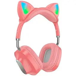 Наушники Hoco Skill cat ear BT headphones ESD13 с ушками розовые
