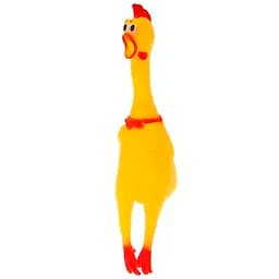 Игрушка для собак Курица пищалка желтая 27 см