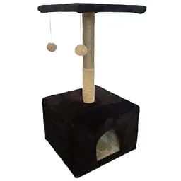 Дряпка Пухнастики з полицею та будиночком шоколадна (Ж-2)