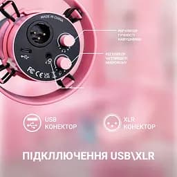 Мікрофон Fifine Pink динамічний USB/XLR (T688P) - мініатюра 7