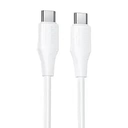 Дата кабель Hoco X124 Bien silicone Type-C to Type-C 60W (1 м) белый