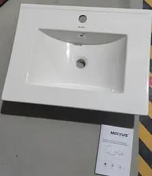 Умивальник меблевий Mixxus Premium Cubic-1501 610x460x170 мм з отвором під змішувач і переливом MP6495, Білий - мініатюра 4