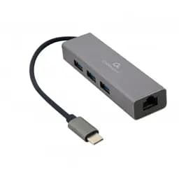 USB-хаб Cablexpert USB Type-C Grey 3-в-1 (A-CMU3-LAN-01)