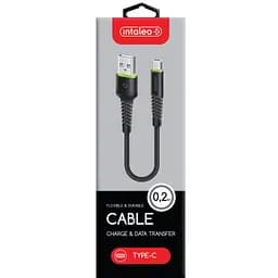 Дата кабель USB 2.0 AM to Type-C 0.2m CBFLEXT0 black Intaleo (1283126487446) - мініатюра 2
