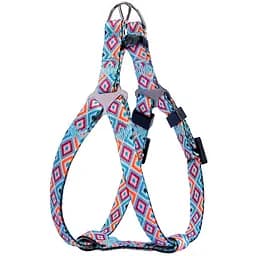 Шлея для собак дрібних порід BronzeDog Urban Гуцульська XXS 24-30 см синя