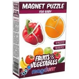 Магнитные пазлы Magdum Baby puzzle Фрукты и овощи ML4031-25 EN