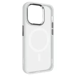 Чехол Apple iPhone 15 Pro, Unit MagSafe, белый, прозрачный, магсейф, противоударный, магнитный, панель-накладка с поддержкой MagSafe, с поддержкой беспроводной зарядки, TPU+PC, защита всего корпуса, ударопрочный, ArmorStandart (ARM69349)