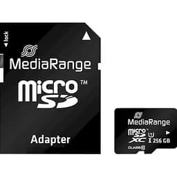 Карта пам`яти MediaRange microSDXC memory card, UHS-1 Class 10, with SD adapter, 256GB