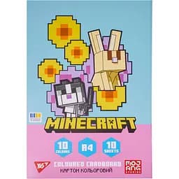 Картон цветной односторонний Yes Minecraft.Spring 10 листов А4 папка (955459)