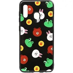 Чохол-накладка Toto Cartoon Print Glass Case HuAwei Y7 2019 Line friends Black