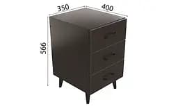 Тумба Віва 3 на конусних ніжках Ferrum-decor 56,5x35x40 Чорний метал ДСП Венге Магія 16 мм (FRD-106819) - мініатюра 4