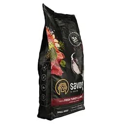 Сухий корм для собак малих порід Savory Small Breed rich in Fresh Turkey&Lamb, зі свіжим м'ясом індички і ягнятиною, 8 кг - мініатюра 3