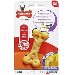 Nylabone Extreme Chew Cheese Bone нилабон сырная косточка жевательная игрушка для собак вкус сыра
