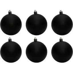 Набір ялинкових куль Linhai 6 шт D8 см чорний матовий пластик (892241)