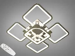 Люстра стельова LED Diasha 8060/4+1HR 115W, 6325 лм, хром, сучасний стиль для вітальні, спальні, коридору