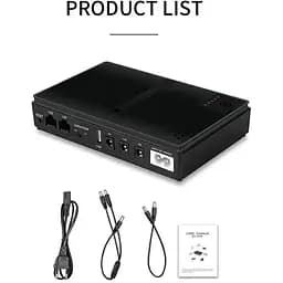 ДБЖ UPS для роутера DC1018P 12V/ 9V/ 5V 10400 mAh для пристроїв постійного струму DC дизайн 2 чорний - мініатюра 3