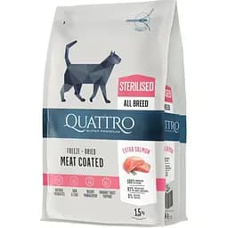 Сухой корм Quattro Cat Sterilized Salmon для стерилизованных кошек с лососем 1.5 кг