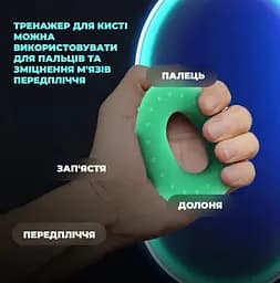 Еспандер кістьовий PowerPlay силіконовий PP-4338 Hand Grip Medium 20 кг Зелений (PP_4338_Green_20kg) - мініатюра 5