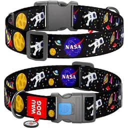 Нашийник для собак Waudog Nylon з QR паспортом, NASA, пластиковий фастекс, XXL, 46-70х3,5 см