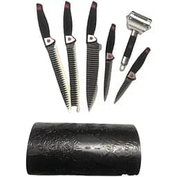 Набір кухонних ножів German Family GF-S16 професійні 7 предметів чорний (GF-S16_512)