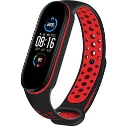 Ремінець Uwatch Replacement Sports Strap for Mi Band 5/6/7 Black/Red - мініатюра 2
