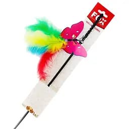 Іграшка для котів Fox Вудка-дражнилка Метелик однотонний з пухом