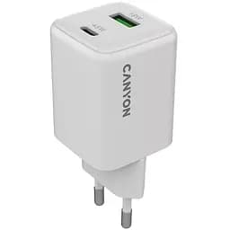Зарядное устройство Canyon CU45AC GaN 45W 1xPD 1xQC EU White (CNS-CUW45AC)