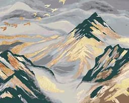 Набір картин за номерами з металевими фарбами Riviera Blanca Сонячні гори (ITR-014) 3 шт в наборі