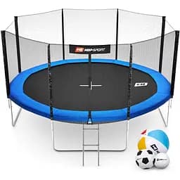 Батут Hop-Sport 14ft с наружной сеткой 427 см синий