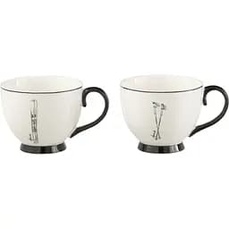 Комплект чашек J-line рождественские Лыжи Горы 2 шт. (49243)