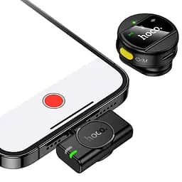 Петличний бездротовий мікрофон Hoco L21 Charm Lightning Black - мініатюра 3