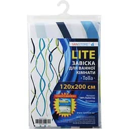 Шторка для ванної VanStore Tolla з візерунком 200 x 120 см біла (63210)