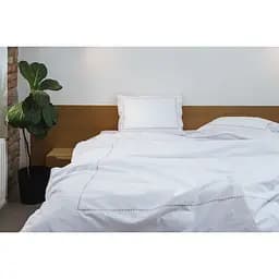 Комплект постільної білизни Ecotton Premium євро перкаль вишивка з бежевим кантом (25144) - мініатюра 2