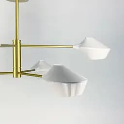 Оригінальна стельова люстра Lumina Deco у золотому каркасі Line.F H 690/6 SGD - мініатюра 4