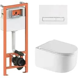 Набір Q-tap Nest 4 в 1 підвісний унітаз Taurus Ultra Quiet 490x360x380 + комплект інсталяції QT2433084EUQW46149