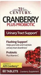 Натуральная добавка 21st Century Cranberry Plus Probiotic, 60 таблеток