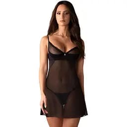 Сексуальный комплект белья Obsessive Stelisa 2XL/3XL (черный)